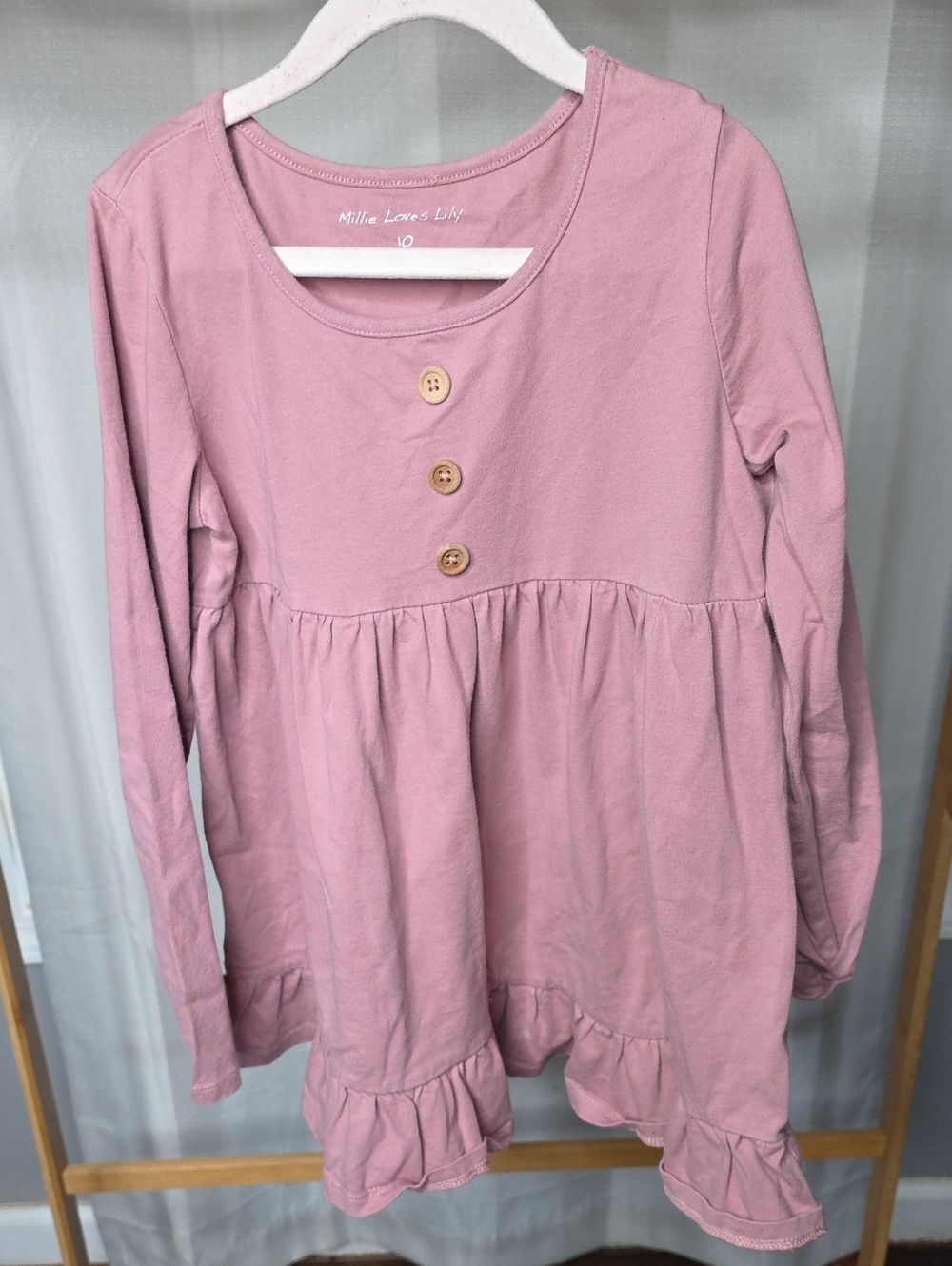 Millie Loves Lily Mauve Peplum Long Sleeve Top for Girls